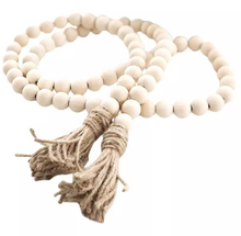 Load image into Gallery viewer, Farmhouse Decor Wood Bead Garland Set With Tassels