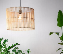 Load image into Gallery viewer, Hand Woven Wicker Rattan Cage Lampshade Pendant Light Fixture