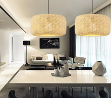 Load image into Gallery viewer, Round Wicker Rattan Shade Hanging Pendant Light Fixture