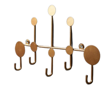 Load image into Gallery viewer, Gold Wall Hanging Rack with 5/8 Hooks