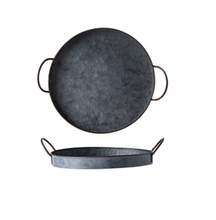 Load image into Gallery viewer, Round Iron Plate With Metal Handles