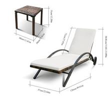 Load image into Gallery viewer, Outdoor Wicker Patio Adjustable Back Lounge Chair Set