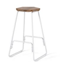 Load image into Gallery viewer, White Belfast Wood Top Bar Stool