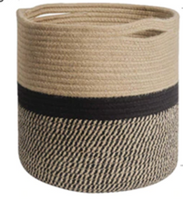 Load image into Gallery viewer, Cotton Woven Rattan Storage Basket