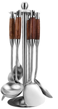 Load image into Gallery viewer, Stainless Steel &amp; Wood Cooking Tool Set