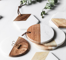 Load image into Gallery viewer, Marble &amp; Wood Coaster