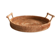 Load image into Gallery viewer, Rattan Handwoven Round High Wall Severing Tray