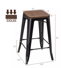 Load image into Gallery viewer, Set of 2 Counter Height Backless Barstool 26''