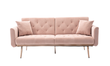 Load image into Gallery viewer, Modern Velvet Loveseat with rose gold metal feet