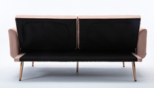 Load image into Gallery viewer, Modern Velvet Loveseat with rose gold metal feet
