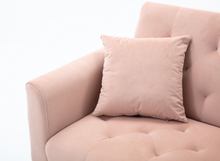 Load image into Gallery viewer, Modern Velvet Loveseat with rose gold metal feet