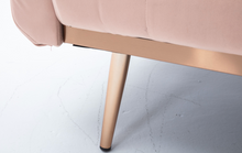 Load image into Gallery viewer, Modern Velvet Loveseat with rose gold metal feet