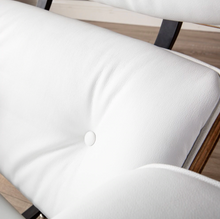 Load image into Gallery viewer, White Leather Chair with Ottoman