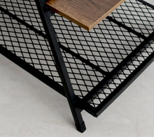 Load image into Gallery viewer, Wooden Coffee Table With Iron Storage Shelf