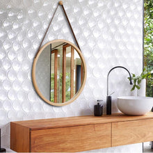 Load image into Gallery viewer, Leather &amp; Bamboo Mirror