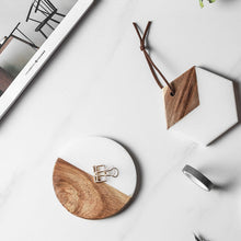 Load image into Gallery viewer, Marble &amp; Wood Coaster
