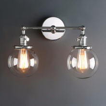 Load image into Gallery viewer, Permo Modern Globe Double Glass Ball Lighting Sconces