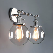Load image into Gallery viewer, Permo Modern Globe Double Glass Ball Lighting Sconces