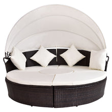 Load image into Gallery viewer, Giant Outdoor Patio Canopy Cushioned Daybed Round Retractable Sofa Bed