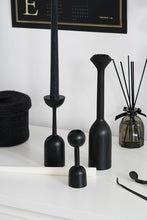Load image into Gallery viewer, Black Wooden Candle Holder