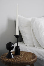 Load image into Gallery viewer, Black Wooden Candle Holder