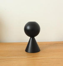 Load image into Gallery viewer, Black Wooden Candle Holder