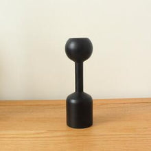 Load image into Gallery viewer, Black Wooden Candle Holder