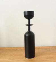 Load image into Gallery viewer, Black Wooden Candle Holder
