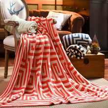 Load image into Gallery viewer, Native Maze Design Cotton Knitted Blanket