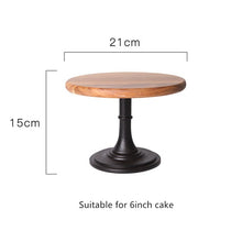 Load image into Gallery viewer, High Base Wooden Cake Plate Stand