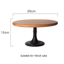 Load image into Gallery viewer, High Base Wooden Cake Plate Stand