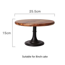 Load image into Gallery viewer, High Base Wooden Cake Plate Stand