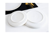 Load image into Gallery viewer, Ceramic Plate Solid Gold Edge