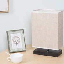 Load image into Gallery viewer, Simple Rectangular Table Lamp with Wooden Base
