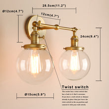 Load image into Gallery viewer, Permo Modern Globe Double Glass Ball Lighting Sconces