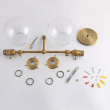 Load image into Gallery viewer, Permo Modern Globe Double Glass Ball Lighting Sconces