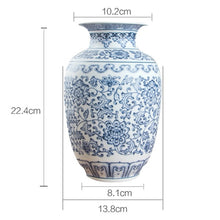 Load image into Gallery viewer, Blue and White Ginger Jar Vase