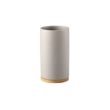 Load image into Gallery viewer, Ceramic Bathroom Accessories Set with Bamboo Base