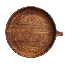 Load image into Gallery viewer, Natural Mango Wood Round Tray with Handle 10"/12"