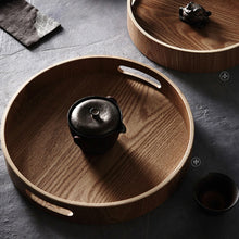 Load image into Gallery viewer, Wooden Round Serving Tray