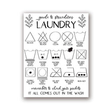 Load image into Gallery viewer, Laundry Procedures Guide Canvas