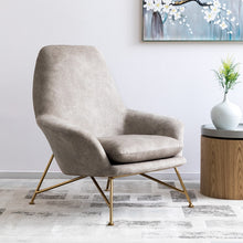 Load image into Gallery viewer, Grey Vegan Leather Leisure Chair