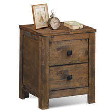Load image into Gallery viewer, Oak Nightstand with 2 Storage Sliding Drawers