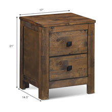 Load image into Gallery viewer, Oak Nightstand with 2 Storage Sliding Drawers