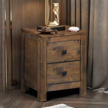 Load image into Gallery viewer, Oak Nightstand with 2 Storage Sliding Drawers