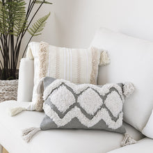 Load image into Gallery viewer, White Tufted Tassel Pillowcase
