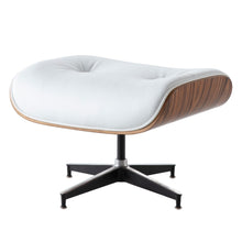 Load image into Gallery viewer, White Leather Chair with Ottoman