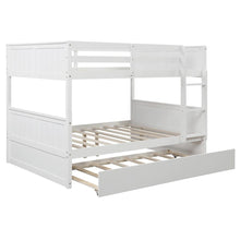 Load image into Gallery viewer, White Solid Pine Wooden Twin Loft Full Bunk Bed Strong Sturdy Frame with Slats