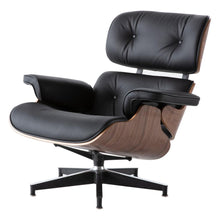 Load image into Gallery viewer, Black Leather Chair with Ottoman