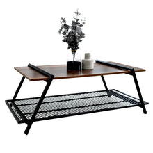 Load image into Gallery viewer, Wooden Coffee Table With Iron Storage Shelf